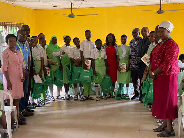 Distribution of school supplies at Oshodi senior high school