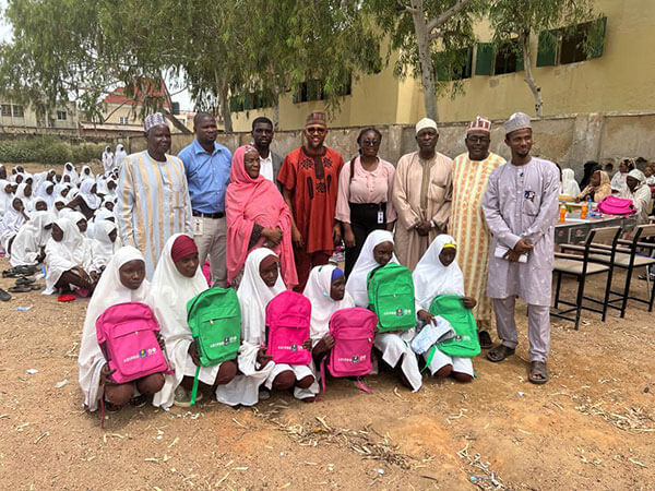 Distribution of school supplies at Kundila girls secondary school